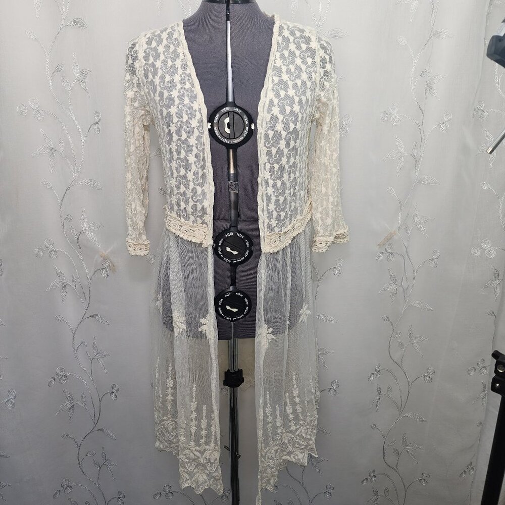 Lace, Open Front, Cardigan/Cover-up - Picture 2 of 8